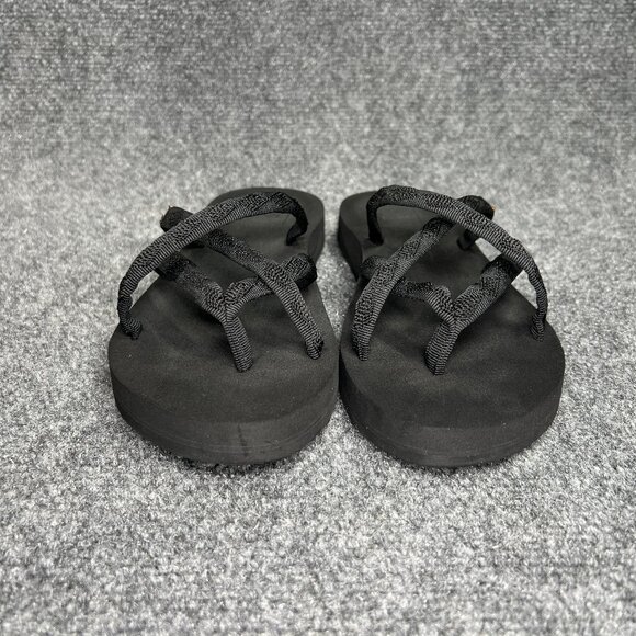 Teva Olowahu Flip-Flop Sandals Women's 8 Black Athletic Beach Recovery Toe‎ Post - Picture 2 of 12